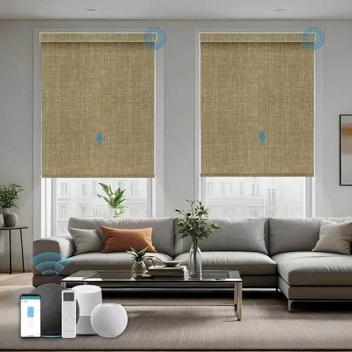 Vista 30 de Persiana Motorizada, Compatible con Homekit Thread-Enabled, Persianas Inteligentes 100% Opacas con Control Remoto, Persiana Enrollable Eléctrica