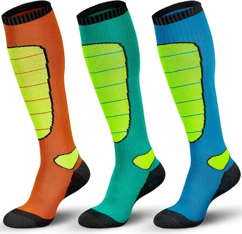 Hylaea Calcetines de esquí de lana merina, calcetines de clima frío para snowboard, nieve, invierno, calcetines térmicos hasta la rodilla,