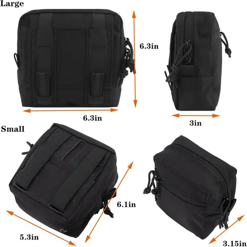 Vista 2 de Bolsa táctica Molle compacta EDC Utilidad Gadget Bolsa de cintura Bolsas de almacenamiento Administrador Organizar equipo Gadget para mochila