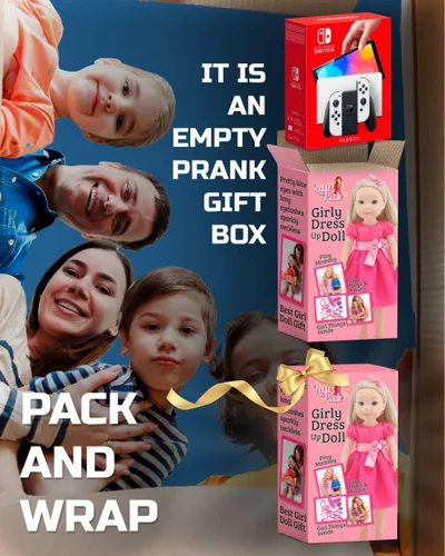 Vista 3 de Skywin Prank Gift Box Sleeve Made To Fit For Nintendo Switch Console, Fake Prank Box disguise the Console Gift as a Girly Dress-Up Doll for adults