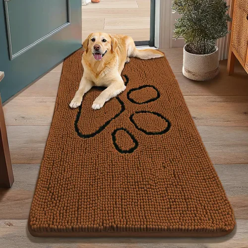 Vista 91 de Smiry Tapete para puerta de perro para patas fangosas, absorbente que atrapa la suciedad, antideslizante, de secado rápido, lavable, tapete