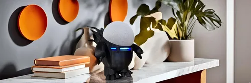 Vista 7 de Splin Soporte de mesa compatible con Yaxa Alexa Smart Speaker Echo Dot (4ª y 5ª generación) y Apple HomePod Mini, estilo Echosaurus (negro)