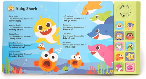 Vista 8 de Libro con sonido de 10 botones para cantar junto a Baby Shark Juguetes de Baby Shark Juguetes de aprendizaje y educación Libros interactivos