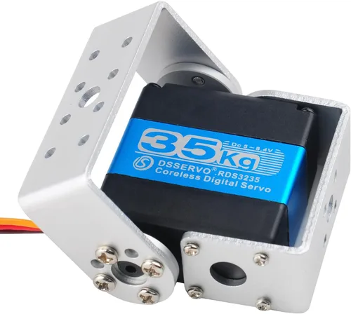 Vista 2 de RDS3235 Servo Robot Digital Servo Motor sin Núcleo 77.2 lbs Engranaje de metal de alto par DC5-7.4V con soporte servo en forma de U Placa de brazo