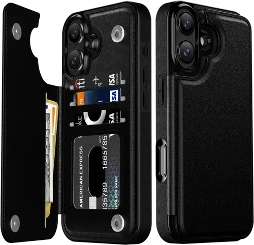 Vista 1030 de LETO para iPhone 15 Pro Funda tipo cartera - Tapa tipo folio con patada - Diseños de moda - Tarjetero - Funda protectora para mujeres y niñas - 6.1