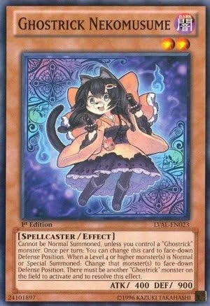 YU-GI-OH! - Ghostrick Nekomusume (LVAL-EN023) - Legacy of The Valiant - Edición ilimitada - Común