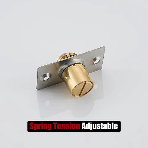 Vista 60 de JQK Herrajes para puerta de clóset, acero inoxidable ajustable con placa de golpeo, bronce antiguo, paquete de 2 unidades, HBC100-QG-P2