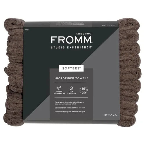 Vista 10 de Toallas de microfibra Fromm Softees para peluqueros, barberos, spa, gimnasio en Aqua, 16" por 29", 10 unidades. Toalla perfecta para el cuidado