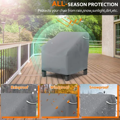 Vista 8 de STARTWO Fundas apilables para sillas de patio, resistentes e impermeables, para muebles de exterior, se adapta a 4-6 sillas de comedor apilables, 36