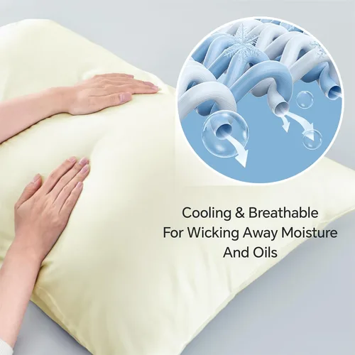 Vista 71 de BEDELITE - Juego de 2 fundas de almohada con solapa, tamaño estándar, rayón de bambú, frescas, suaves y transpirables, para personas calurosas