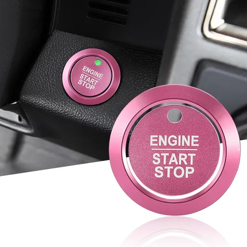 Vista 10 de TOMALL Cubierta de botón de arranque de motor de aluminio Compatible con Ford F-150 2016-2021 Tapa de botón de encendido de motor de coche Anillo