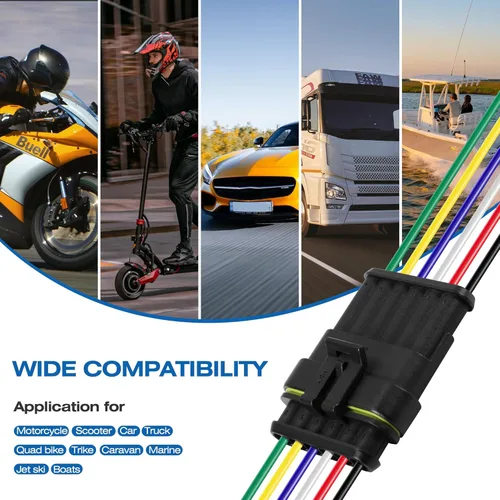 Vista 6 de RDBS Kit de 5 conectores de cable eléctrico de 6 pines, enchufe macho y hembra impermeables de 6 vías para automóvil, camión, motocicleta, barco