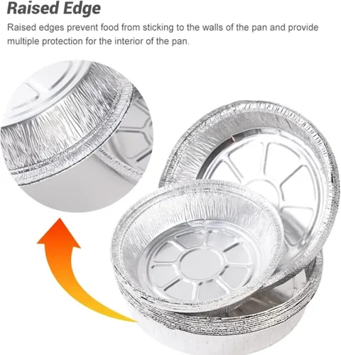 Vista 8 de Juego de 30 sartenes redondas desechables de aluminio con papel de aluminio y tapas transparentes de 7 pulgadas, aptas para congelador y horno