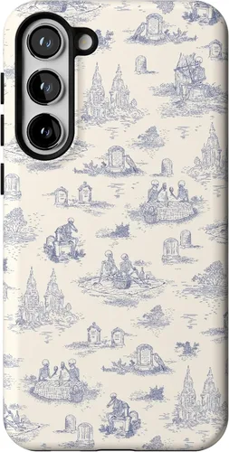 Vista 270 de Casely Funda para Galaxy S9 Postura de cadáver Yoga de esqueleto Diseño protector delgado esencial de doble capa