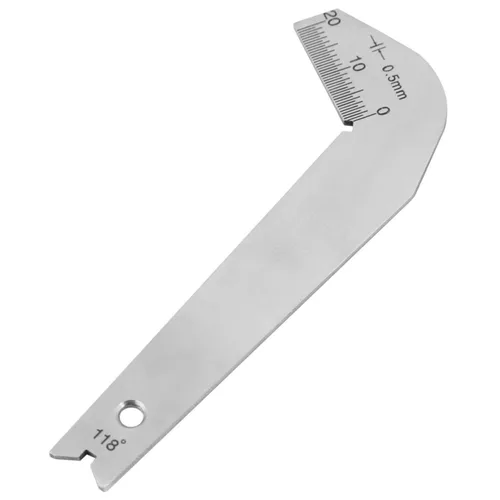 Vista 5 de Kadimendium Juego de 3 brocas de calibre de ángulo de acero inoxidable, medidor de medición de ángulo de acero inoxidable, afilador de herramientas