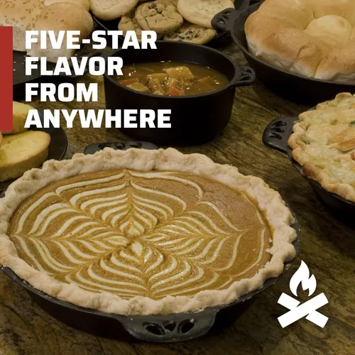 Vista 8 de CIPIE10. Sartén para pasteles, logra un verdadero sabor a chef de campo, de hierro fundido. 10 pulgadas