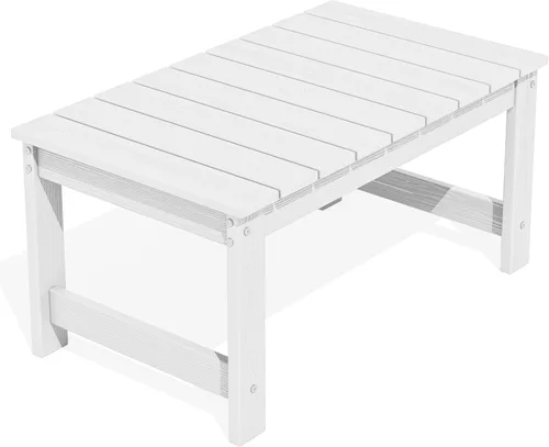 Vista 14 de SERWALL Mesa de centro al aire libre, mesa de centro de HDPE Patio para exterior, rectangular, negro