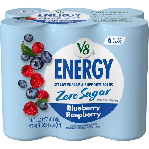 Vista 16 de V8 Energy Strawberry Banana Juice Energy Drink, lata de 8 onzas líquidas (paquete de 24)