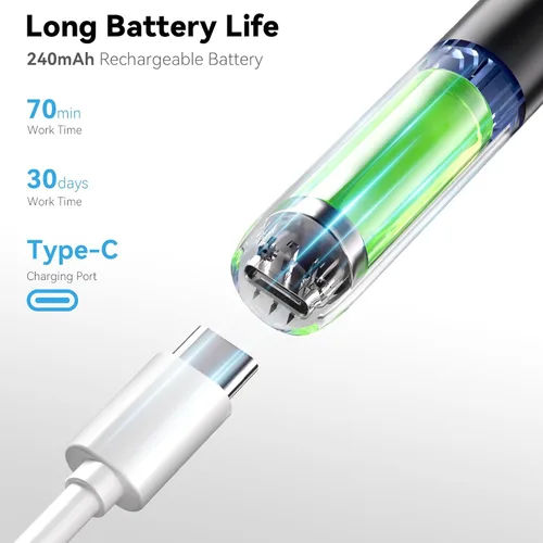 Vista 7 de Eliminador de piedras amígdalas mejorado con cámara, kit de eliminación visual de piedras amígdalas con 6 luces LED, cámara con herramienta de Negro