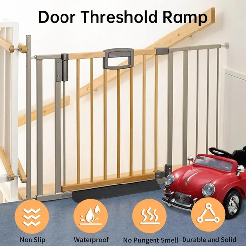 Vista 3 de 2 rampas de umbral, puerta de bebé, pedal de seguridad, juego de accesorios de puerta de plástico, triángulo de plástico, accesorios de refuerzo