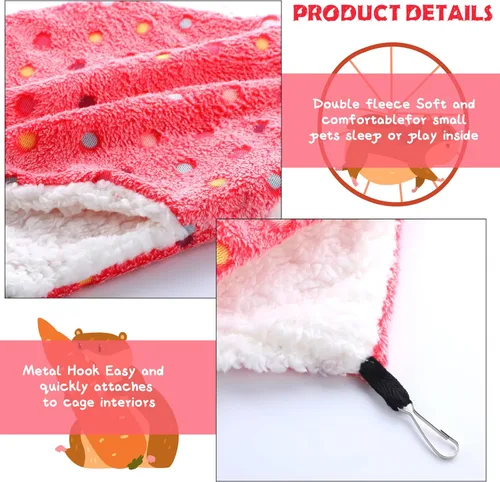 Vista 5 de BOAO 2 piezas Hamaca para conejillo de indias y rata, hamaca colgante para conejillo de indias, hámster, hurón, accesorios para animales pequeños