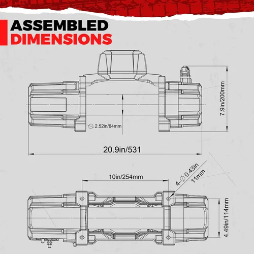 Vista 6 de RUGCEL WINCH 13,500 lb Nueva cabrestante eléctrica impermeable con cuerda sintética de 12 V con pasacabos Hawse, control remoto infrarrojo 2 en 1