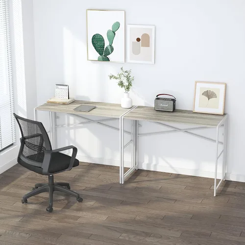 Vista 279 de Escritorio plegable de 47 pulgadas, no requiere montaje, mesa de oficina en casa, escritorio de campamento para computadora de juegos, color beige