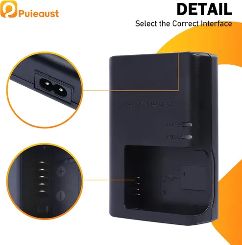 Vista 3 de Cargador de cámaras LC-E12 para Canon LP-E12 LC-E12E Batería EOS M M2 M10 M50 M50 Mark II M100 M200 100D Rebel SL1 PowerShot SX70 HS Cargadores