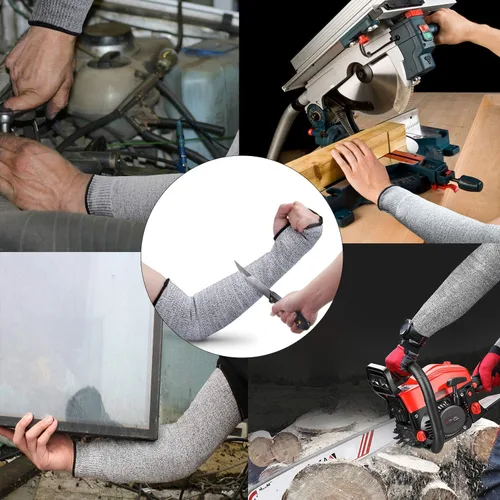 Vista 5 de Mangas protectoras para brazos Mangas de protección resistentes nivel 5 con agujero para el pulgar