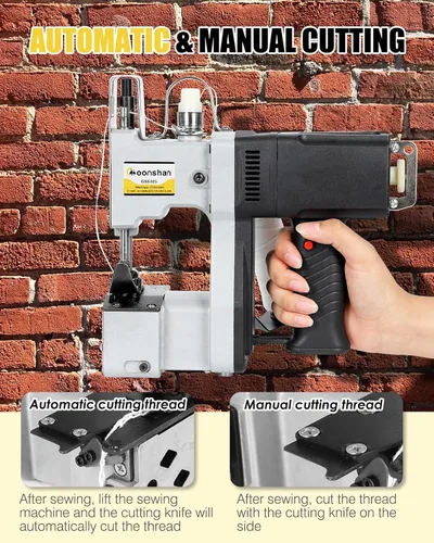 Vista 4 de Máquina de cierre de bolsas Máquina de coser de bolsas de velocidad ajustable Cierre de bolsas portátil Máquina empacadora automática de bolsas