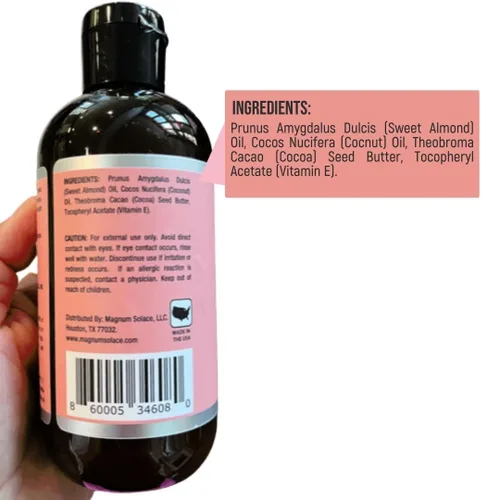 Vista 7 de Magnum Solace Aceite de estrías para el embarazo: aceite de vientre 100% natural para el embarazo con aceite de manteca de cacao, aceite