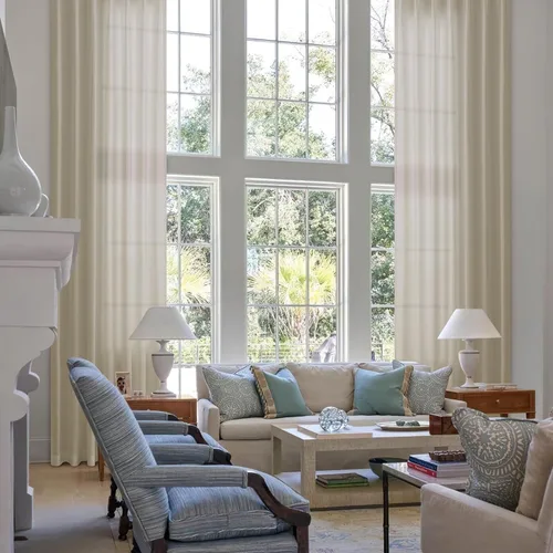 Vista 8 de Cortinas extra largas con pliegues de lino taupe beige de 132 pulgadas de largo para sala de estar con techo alto, dormitorio, cortinas de ventana