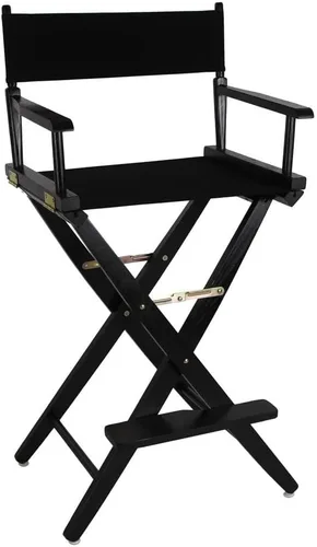 American Trails Extra-Wide Premium 30" Director's Chair Black Frame with Black Canvas, Bar Height