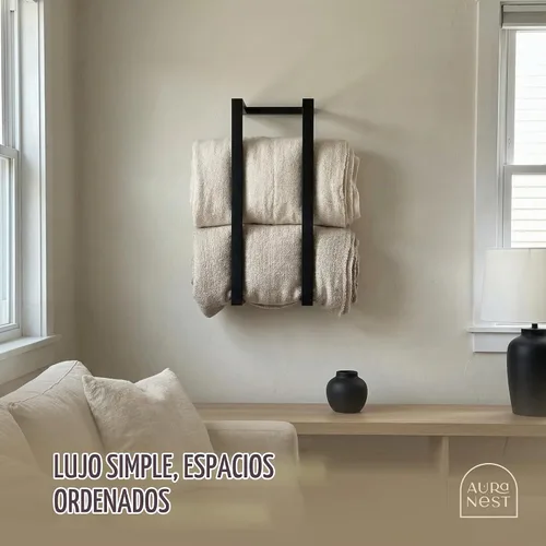 Vista 6 de Toalleros de bambú – Toallero vertical de madera de bambú accesorios de baño, almacenamiento, toallero de pared para toallas enrolladas para muebles