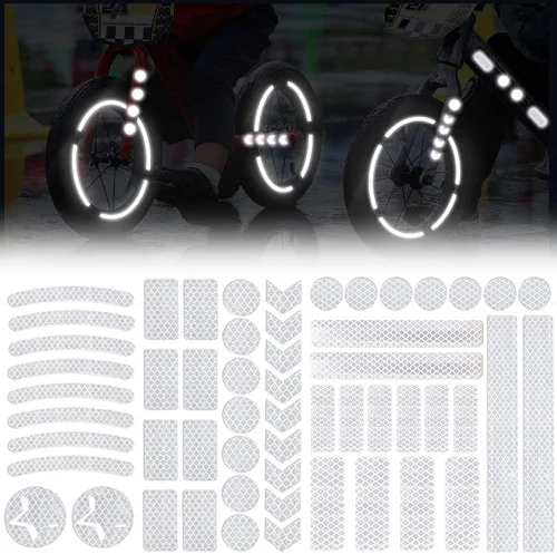 Vista 9 de 55 calcomanías reflectantes para casco de bicicleta, cinta reflectante de seguridad nocturna, calcomanías para motocicleta, cascos, bicicletas