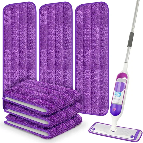 Vista 11 de 6 paquetes de almohadillas reutilizables para fregona compatibles con Swiffer PowerMop, almohadillas de microfibra para suelos de madera, repuestos