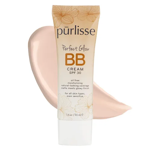 pūrlisse Perfect Glow - Crema base BB con SPF 30 - Acabado mate con aspecto de brillo - Enriquecida con Goji y Baya de Espino para ayudar a mejorar