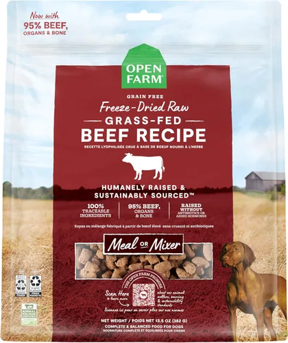 Vista 8 de Open Farm - Comida para perros cruda liofilizada, receta de carne criada humanamente con superalimentos sin OMG y sin sabores ni conservantes