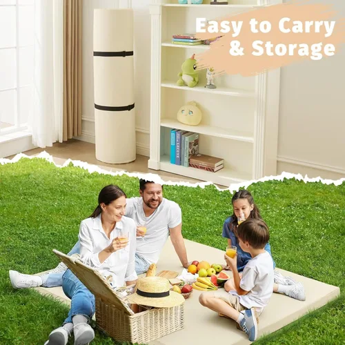 Vista 9 de Alfombra de juego impermeable para bebé para el suelo de 1.3" de grosor, espuma viscoelástica, cojín de 47*47, corralito, alfombra de juego