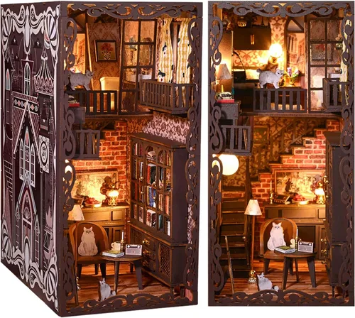 Vista 11 de Flever Kit de casa de muñecas en miniatura para bricolaje, habitación creativa con muebles para un regalo romántico de San Valentín