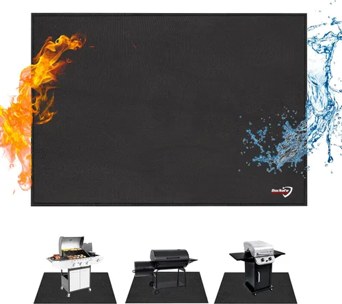 Vista 11 de DocSafe Tapete Cuadrado para Fogata de 40 x 40 pulgadas, Tapete Ignífugo de 4 Capas Bajo la Parrilla con Aislamiento Térmico, Protector