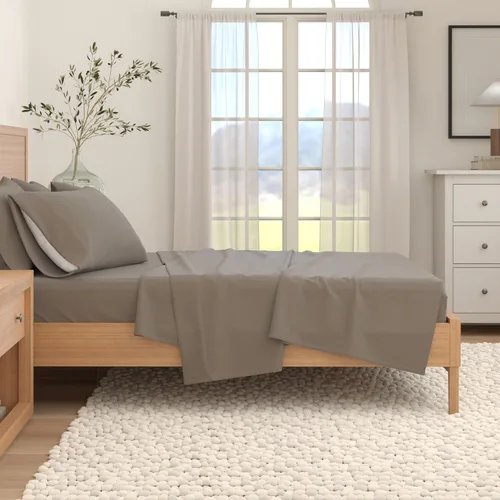 Vista 6 de Great Bay Home Flannel Sheet Set Queen Size - 100% Turkish Cotton, Double-Brushed, Winter Bed Sheets - Ultra-Soft, Cozy, 4-Piece Bedding Set