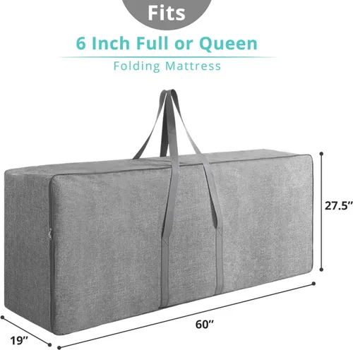 Vista 2 de YUGYVOB Bolsa de almacenamiento plegable y gruesa, funda de transporte resistente para colchón de tres pliegues, se adapta a colchones plegables