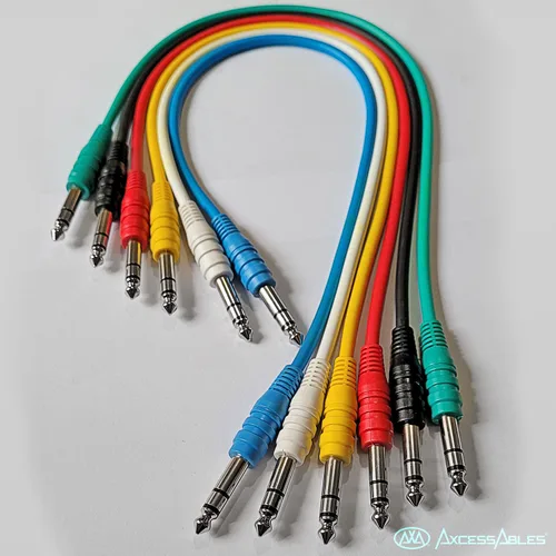 Vista 8 de AxcessAbles 1/4" TRS a 1/4" TRS - Cables de conexión estéreo equilibrados (6 unidades, 1 pie)