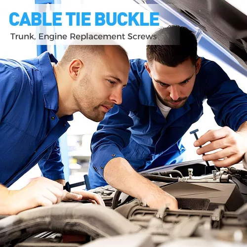 Vista 7 de Hebilla universal de nailon para ataduras de cables, hebilla de sujeción de cables, clip estilo brida, clips de bridas automotrices