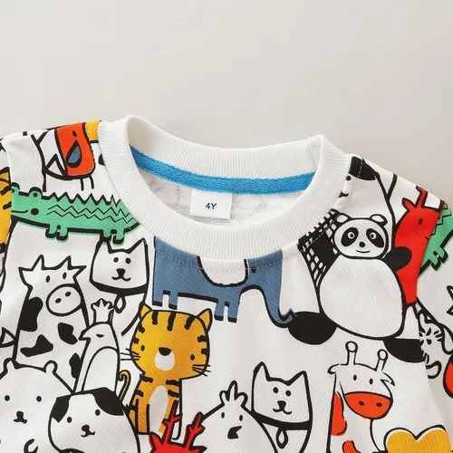 Vista 4 de Bumeex Sudaderas con cuello redondo para niños de 2 a 7 años