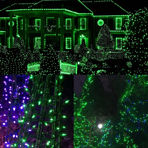 Vista 4 de WATERGLIDE Guirnalda de luces de Navidad, 120 V, certificado UL, 150 unidades, incandescente, transparente, mini luz de hadas de alambre verde