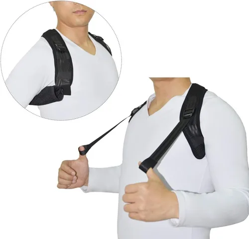 Vista 4 de Corrector de postura/soporte de espalda para mujeres y hombres - Soporte de espalda ajustable para entrenamiento de postura - Alivio del dolor