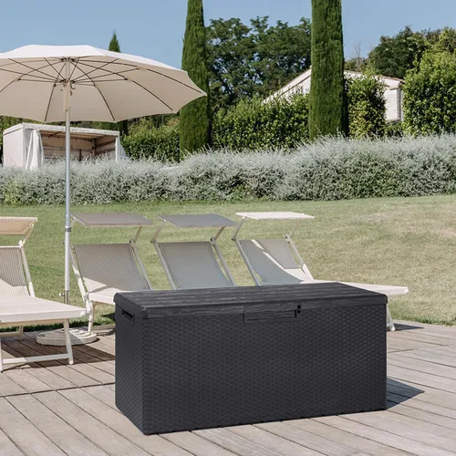 Vista 5 de Toomax Z175E097 Portofino resistente a la intemperie, 90 galones, caja de cubierta de resina para exteriores, gris