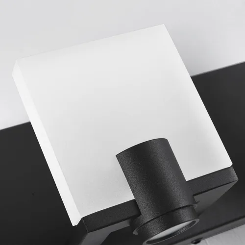 Vista 8 de SOLFART Lámparas de tocador de baño regulables sobre el espejo, 2 luces, luces LED modernas para baño, modernas con focos, luces negras mate